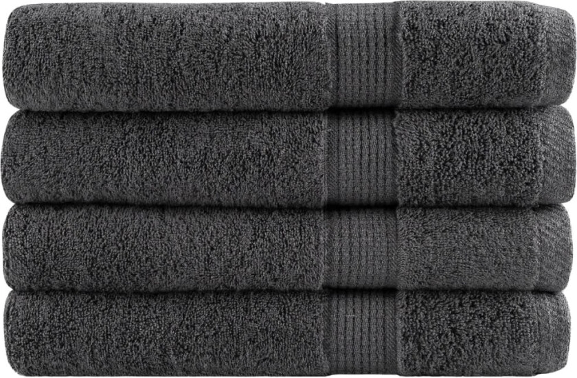 Premium saunahåndklær SOLUND 4 stk antrasitt 80x200 cm 600gsm
