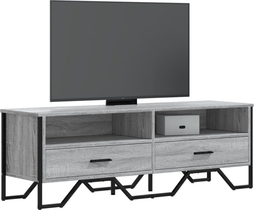 TV-benk grå sonoma 122x34x41 cm konstruert tre