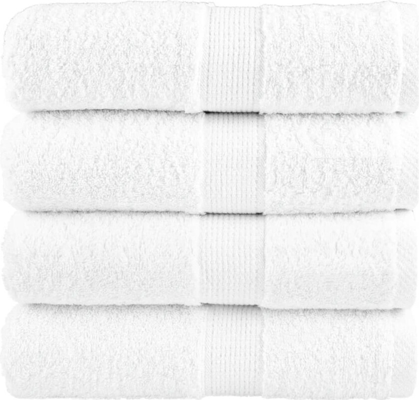 Premium vaskekluter SOLUND 4 stk hvit 30x30 cm 600gsm