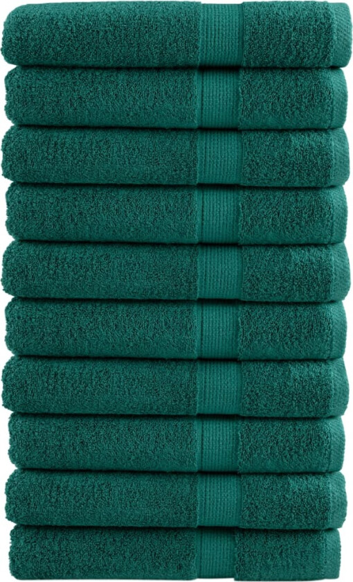 Bilde av Premium håndklær SOLUND 10 stk grønn 80x200 cm 600 g/m2
