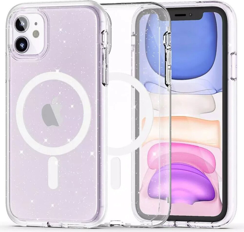 Tech-Protect iPhone 11 Tech-Protect Flexair Hybrid Glitter Deksel - MagSafe Kompatibel - Gjennomsiktig