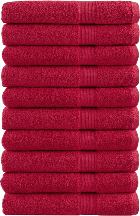 Premium håndklær SOLUND 10 stk rød 80x200 cm 600 g/m2