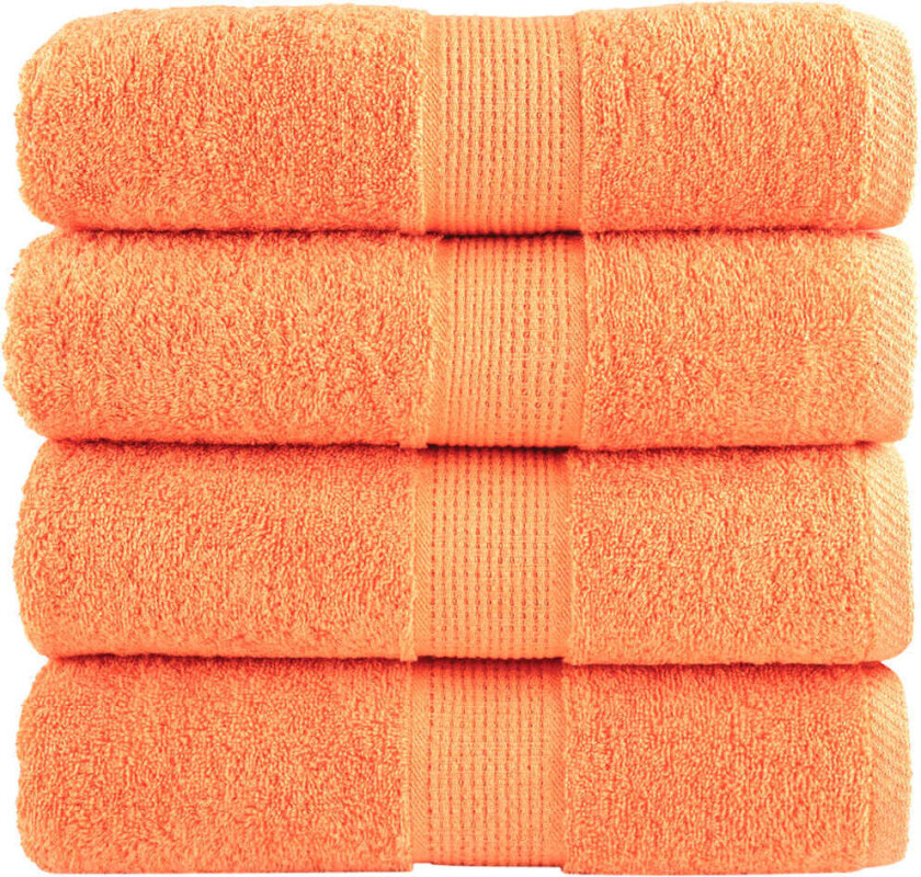 Premium vaskekluter SOLUND 4 stk oransje 30x30 cm 600 g/m2
