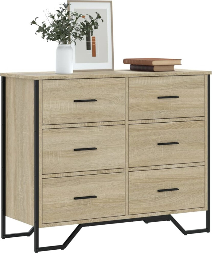 Kommode sonoma eik 91x35,5x74,5 cm konstruert tre