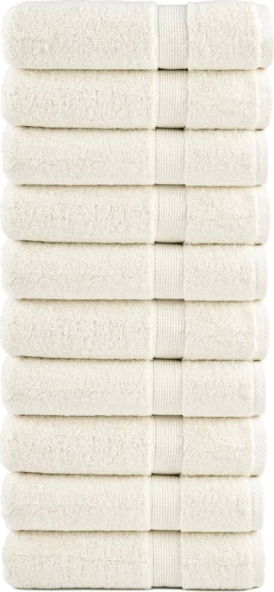 Premium dusjhåndklær SOLUND 10 stk kremhvit 70x140cm 600 g/m2