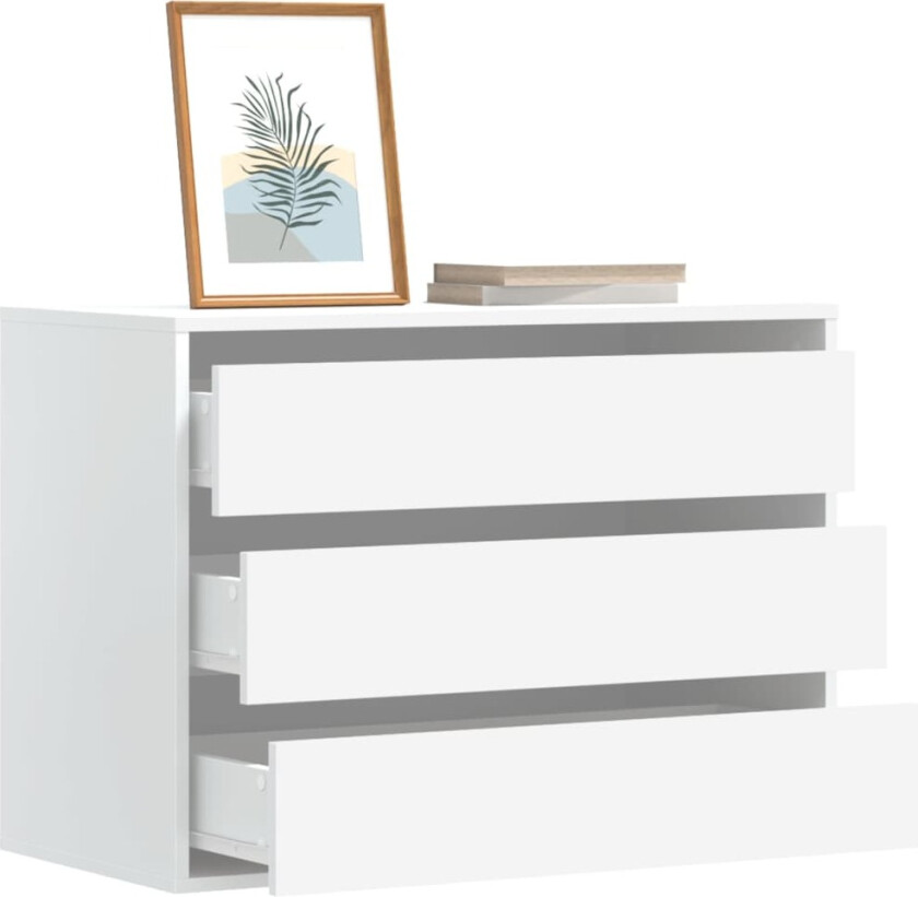 Kommode hvit 80x41x58 cm konstruert tre