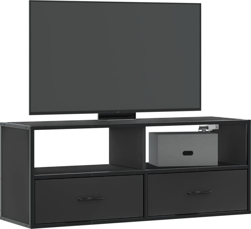 TV-benk svart 100x31x39,5 cm konstruert tre og metall