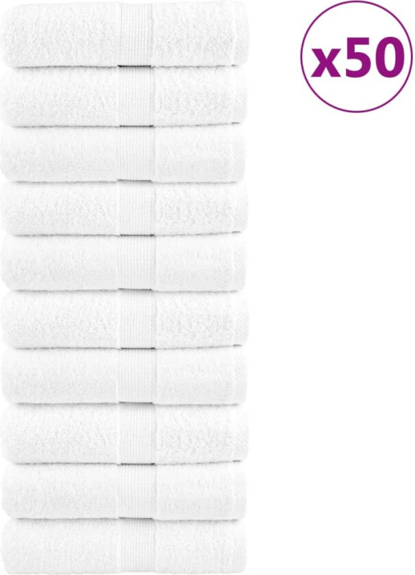 Bilde av Premium gjestehåndklær SOLUND 50 stk hvit 30x50 cm 600gsm