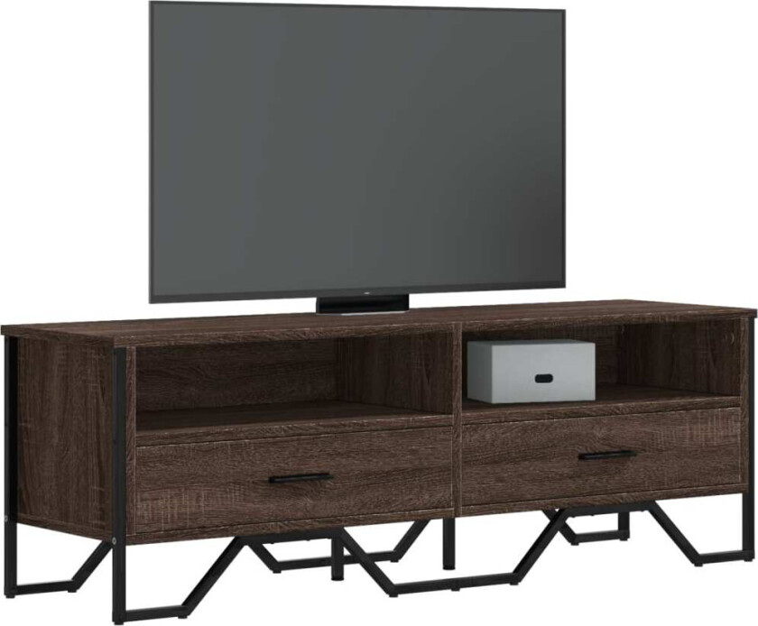 TV-benk brun eik 122x34x41 cm konstruert tre