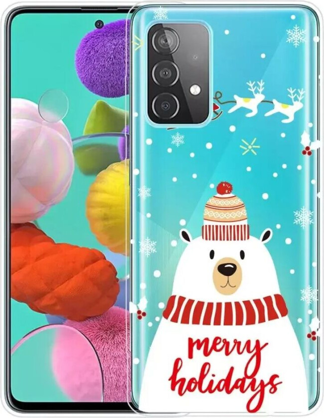 Samsung Galaxy A72 5G / 4G TPU Plast Jul Deksel - Merry Christmas - Isbjørn