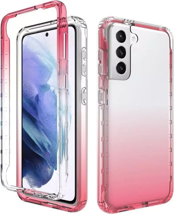 Samsung Galaxy S21 Hybrid Plast Deksel - Gjennomsiktig / Rosa