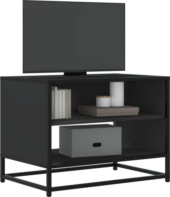 TV-benk svart 61x40x46 cm konstruert tre og metall