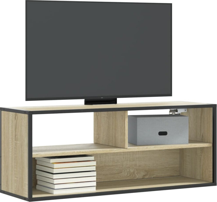 TV-benk sonoma eik 100x31x39,5 cm konstruert tre og metall