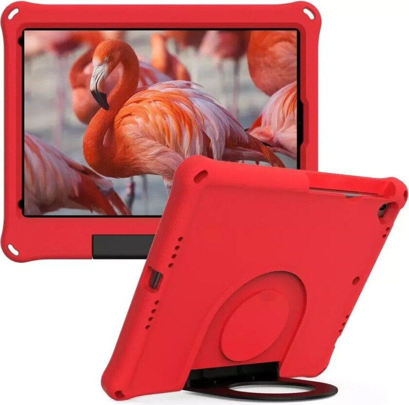 iPad 10.2" (2021 / 2020 / 2019) EVA-skum Barnedeksel m. Ring Stativ - Rød