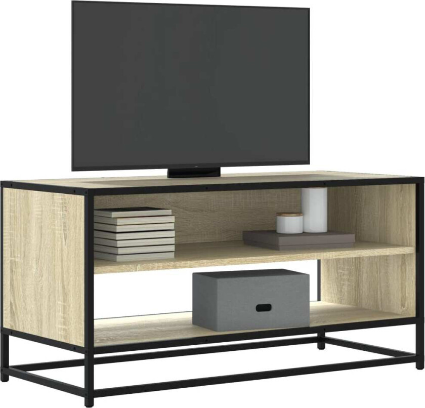 TV-benk sonoma eik 91x40x46 cm konstruert tre og metall