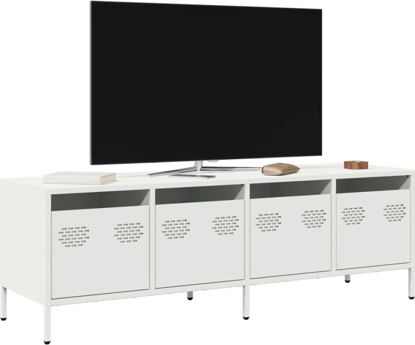 TV-benk hvit 135x39x43,5 cm kaldvalset stål