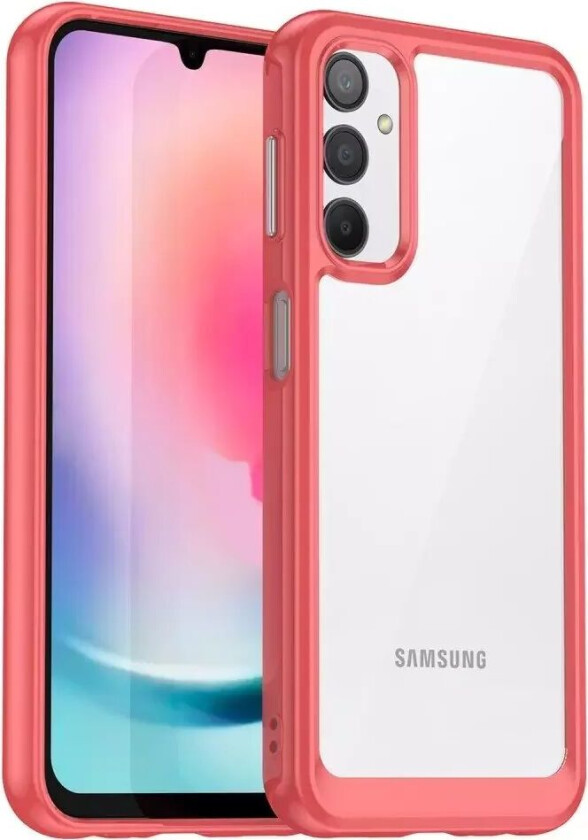Samsung Galaxy A24 Deksel Acrylic Combo - Gjennomsiktig / Rød