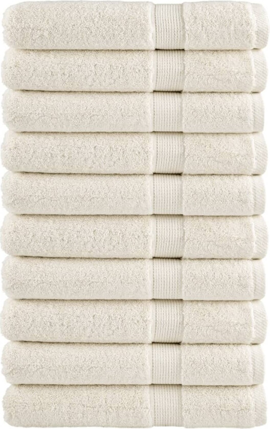 Bilde av Premium håndklær SOLUND 10 stk kremhvit 80x200cm 600 g/m2