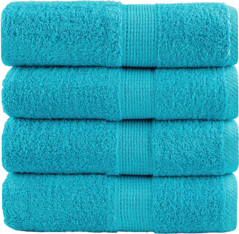Premium vaskekluter SOLUND 4 stk turkis 30x30 cm 600 g/m2