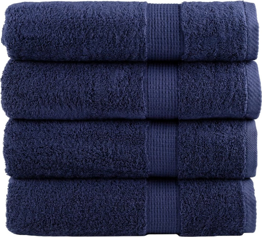 Premium badehåndklær SOLUND 4 stk marineblå 100x150 cm 600gsm
