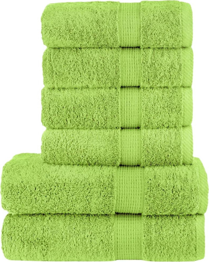 Premium håndklesett 6 deler SOLUND eplegrønn 600 g/m2