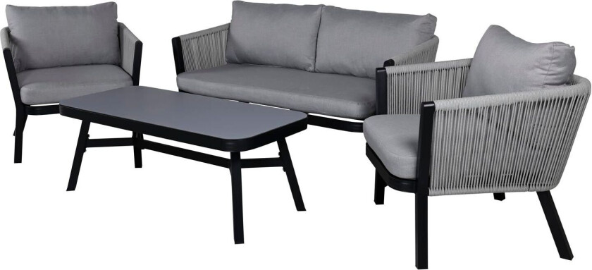 Virya hagesett 4 deler svart, grå.