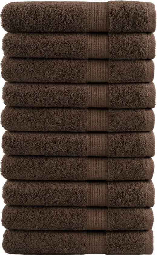 Bilde av Premium håndklær SOLUND 10 stk brun 100x200 cm 600gsm