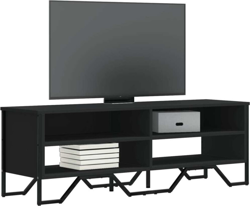 TV-benk svart 122x34x41 cm konstruert tre