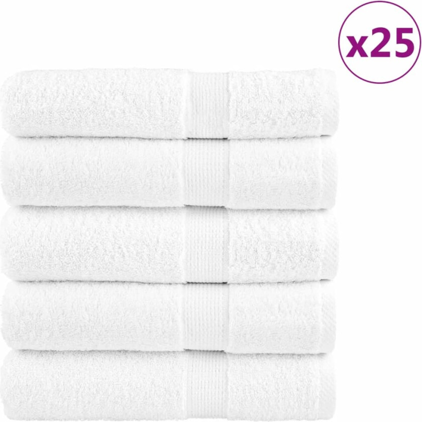 Bilde av Premium badehåndklær SOLUND 25 stk hvit 100x150 cm 600gsm