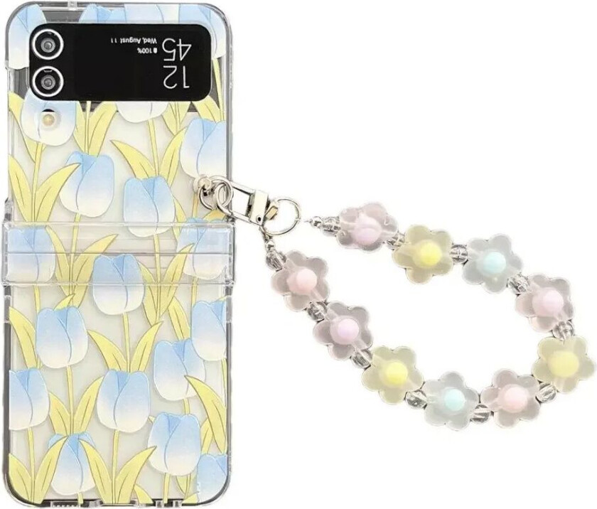 Samsung Galaxy Z Flip3 (5G) Plast Deksel m. Perlekjede - Tulipaner