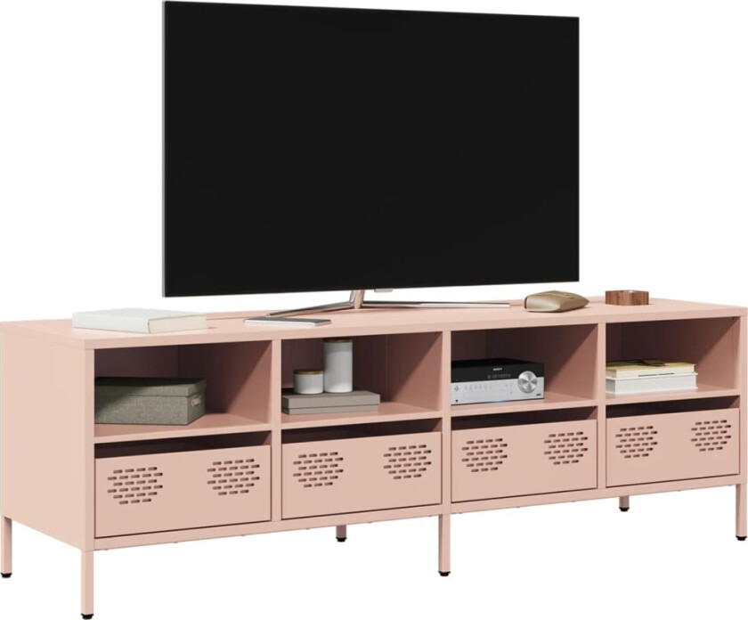 TV-benk rosa 135x39x43,5 cm kaldvalset stål
