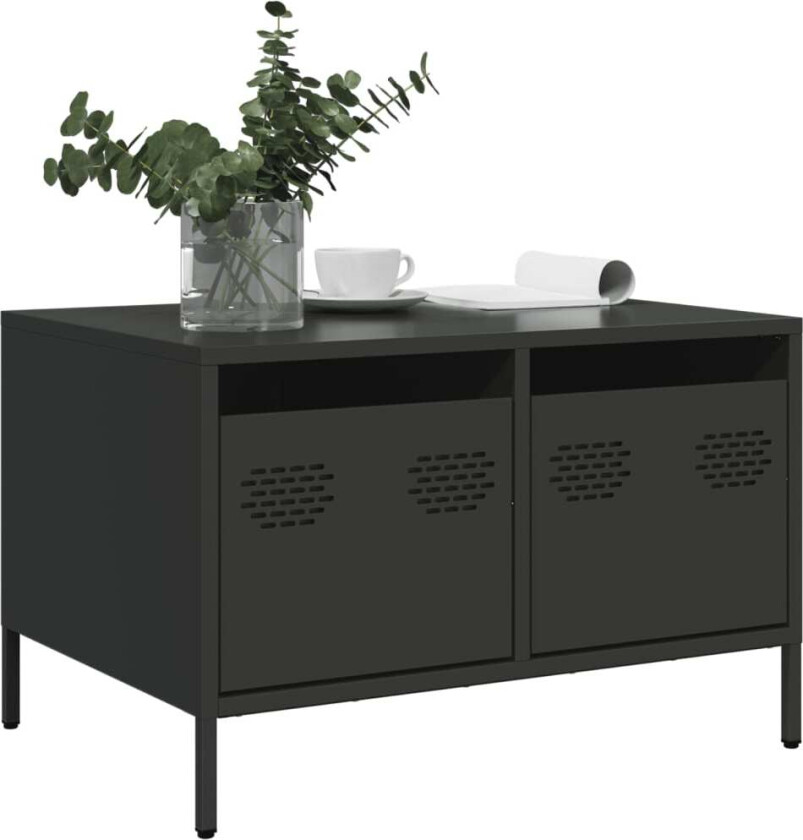 TV-benk svart 68x50x43,5 cm kaldvalset stål