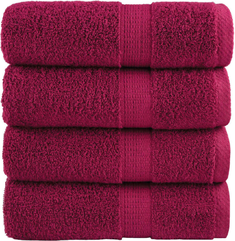 Premium vaskekluter SOLUND 4 stk burgunder 30x30 cm 600gsm