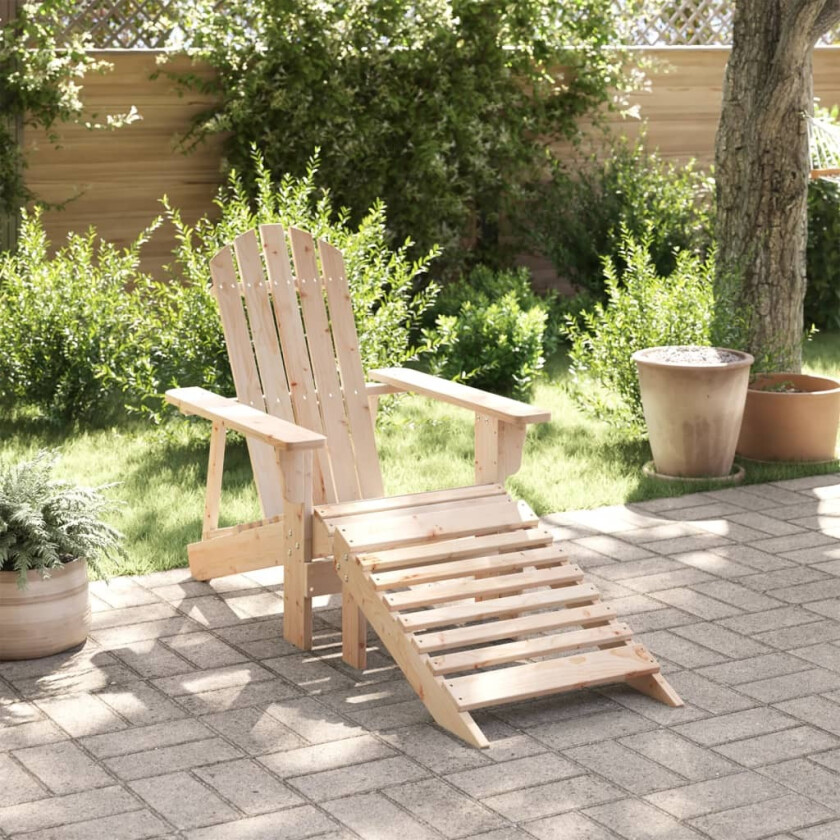 Bilde av Adirondack-stol med ottoman heltre gran