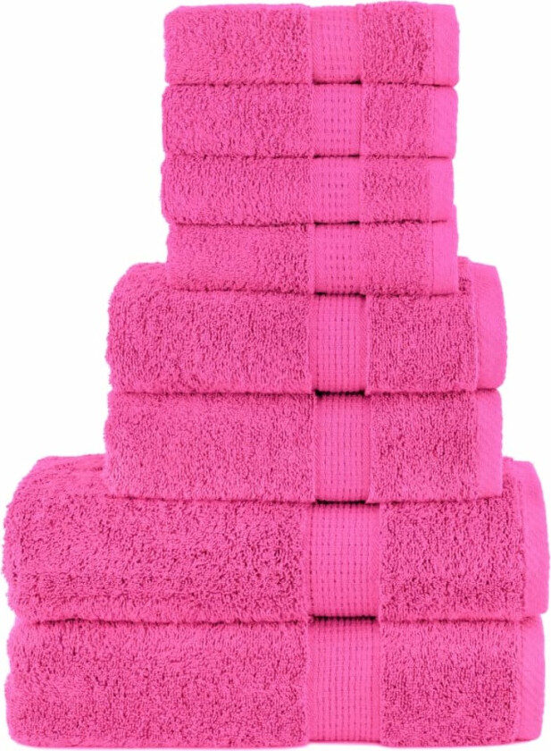 Premium håndklesett 8 deler SOLUND rose 600 g/m2
