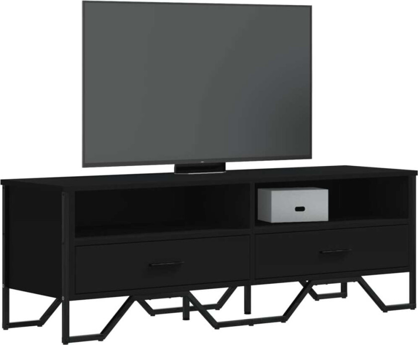 TV-benk svart 122x34x41 cm konstruert tre