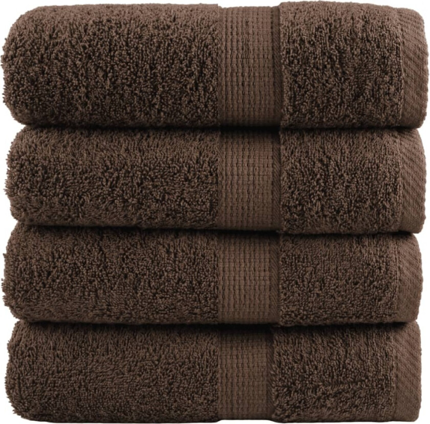Premium vaskekluter SOLUND 4 stk brun 30x30 cm 600gsm