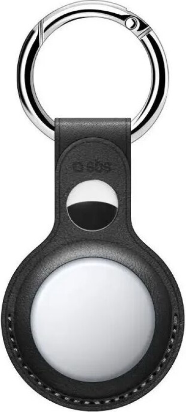 Kunstskinn Deksel til AirTag m. Nøkkelring - Svart