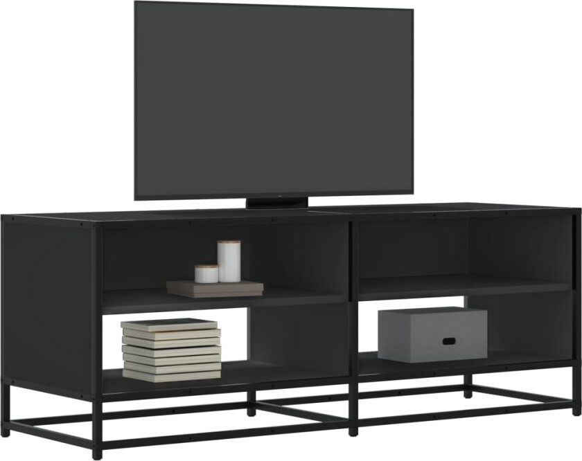 TV-benk svart 120,5x40x46 cm konstruert tre og metall