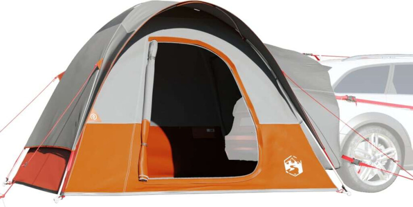 Campingtelt 4 personer grå og oransje vanntett