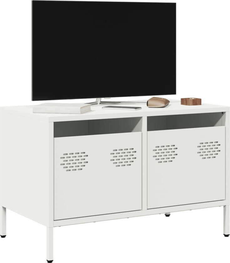 TV-benk hvit 68x39x43,5 cm kaldvalset stål