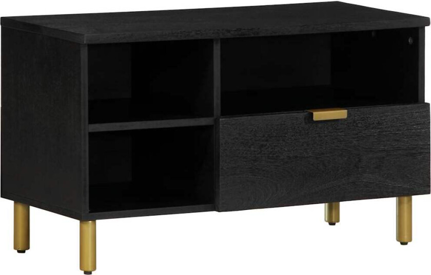 TV-benk svart 80x33x46 cm konstruert tre