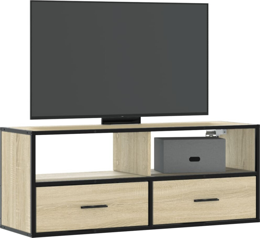 TV-benk sonoma eik 100x31x39,5 cm konstruert tre og metall