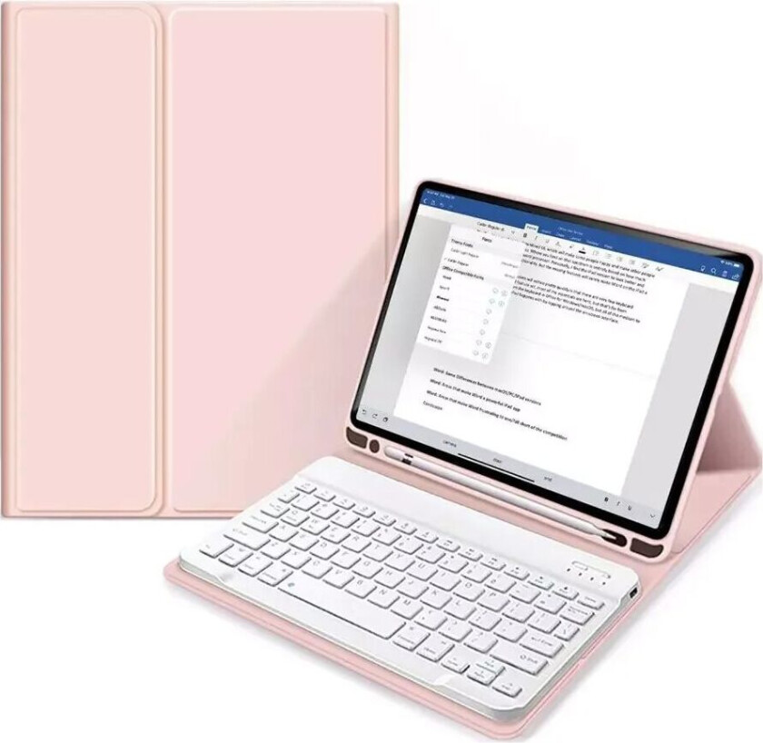Tech-Protect iPad 10.2" (2021 / 2020 / 2019) Tech-Protect Keyboard Deksel Med Pencil Holder - Engelsk Layout - Rosa