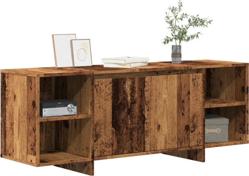 TV-benk gammelt tre 130x35x50 cm konstruert tre