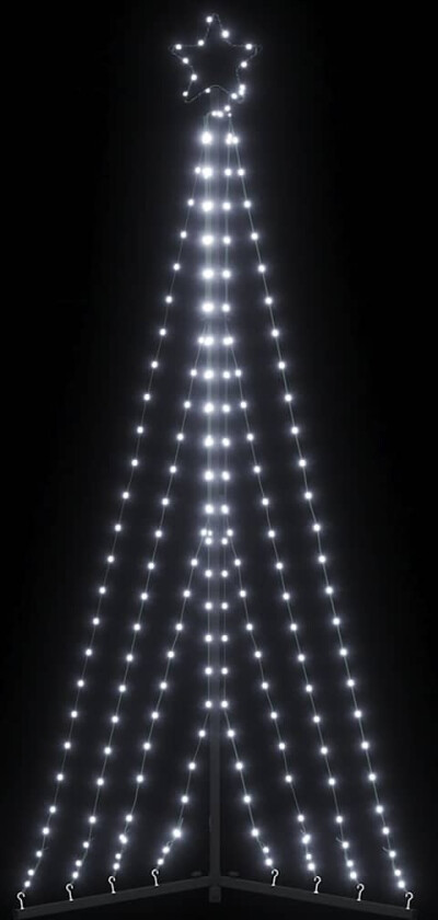 Juletrelys 339 LEDs kald hvit 182 cm