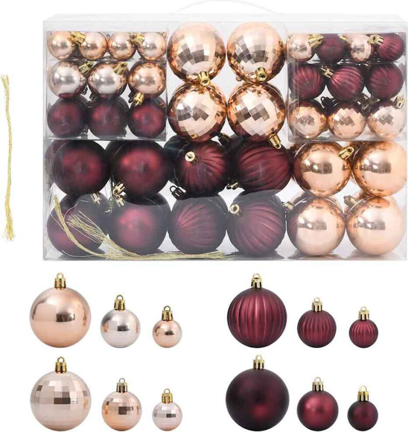 Julekuler 100 stk sjampanje og mørkebrun Ø3/4/6 cm