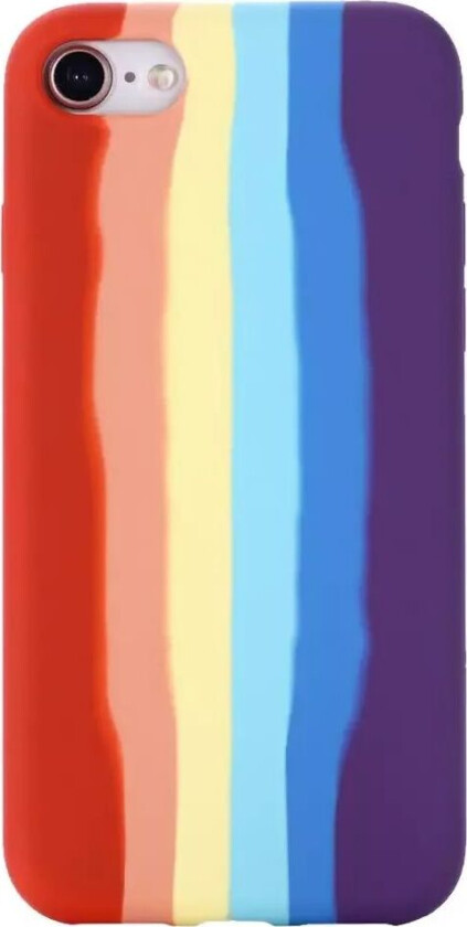 iPhone SE (2022 / 2020) / 8 / 7 Fleksibelt Silikon Bakdeksel - Regnbue
