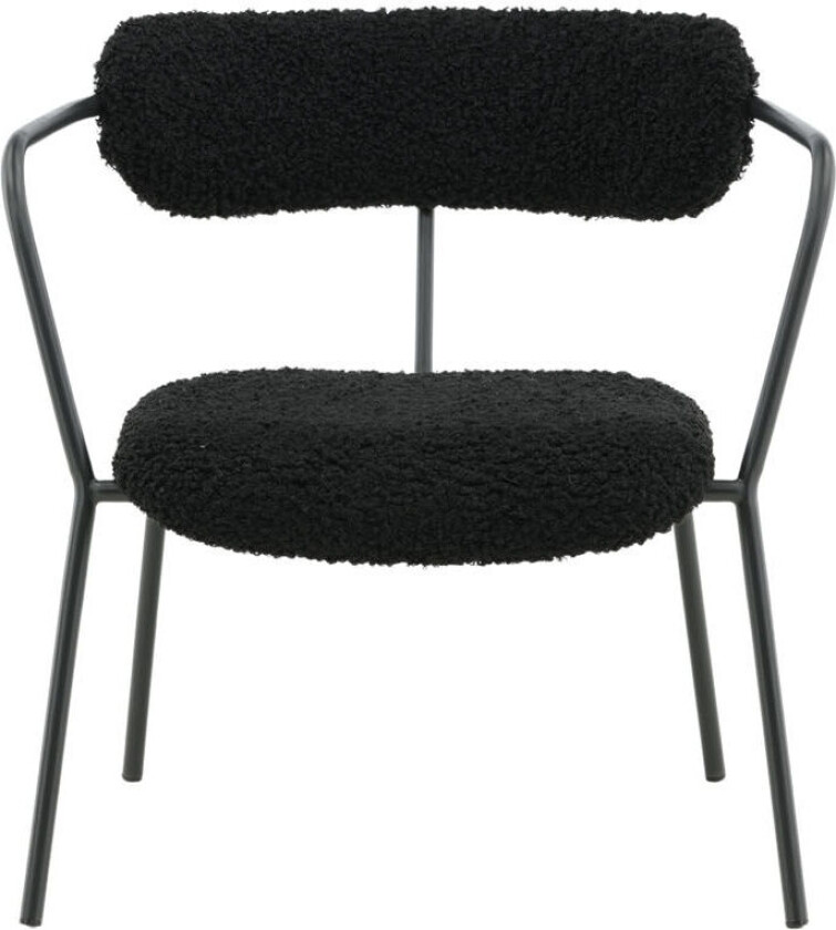 Fluffy lenestol teddy stoff svart.