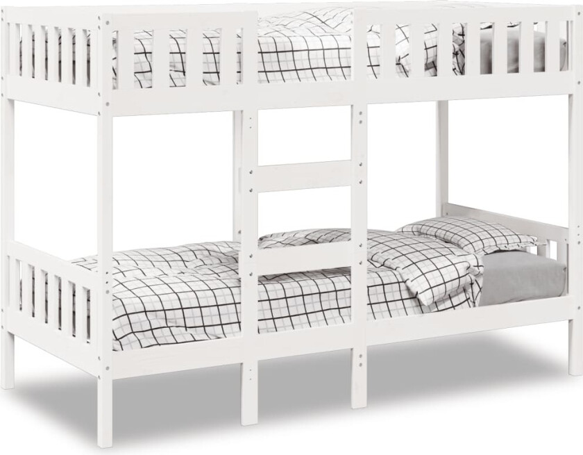 Køyeseng hvit 90x190 cm heltre furu